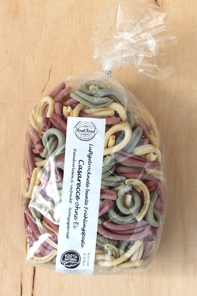 Luftgetrocknete bunte Frühlingpasta Casarecce ohne Ei 500g