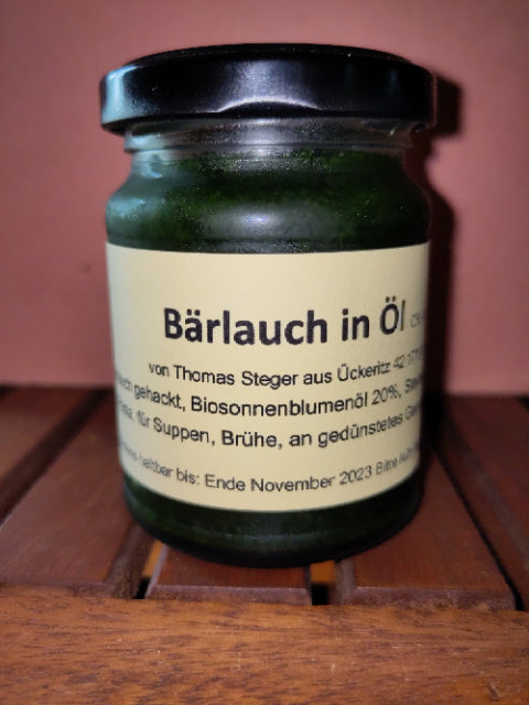 Bärlauch gehackt in Öl und Salz Glas 135g 3 Stück