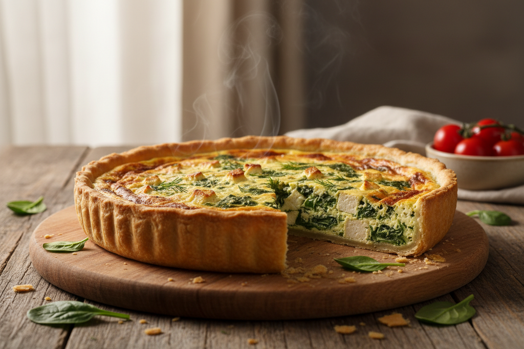 Spinat -Tofu Quiche