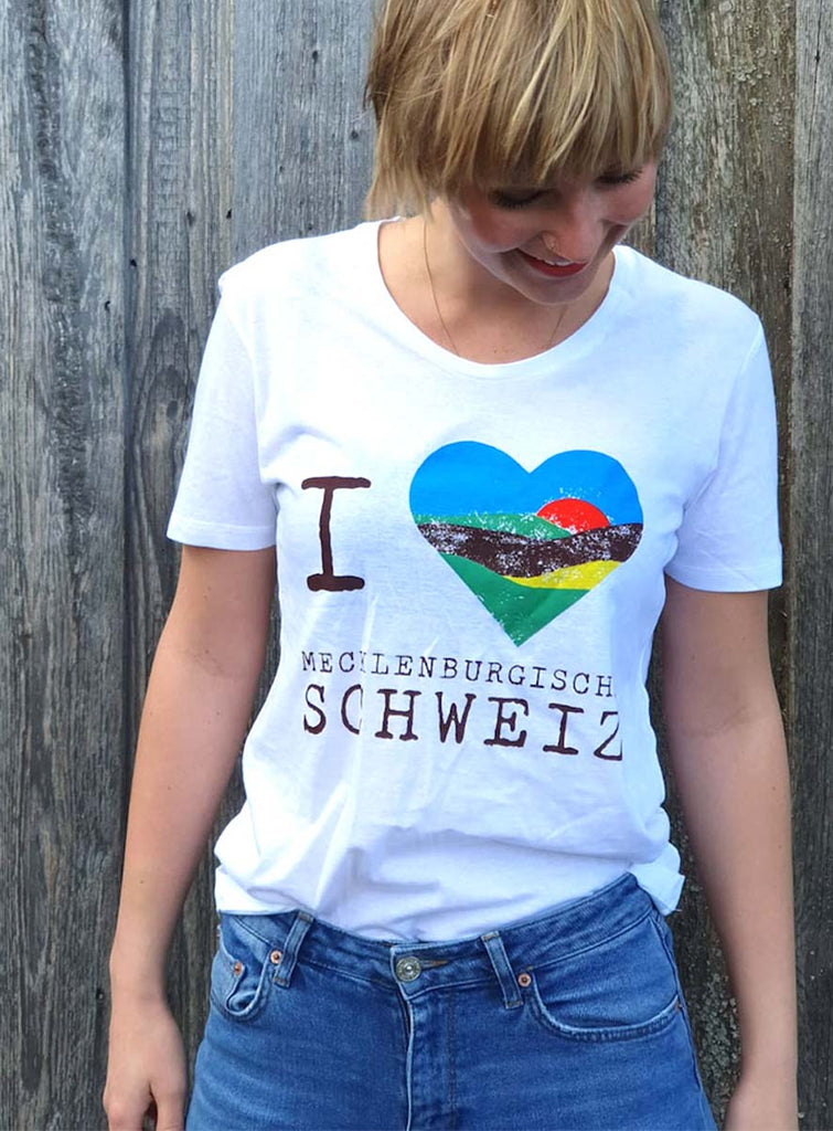 T Shirt, I love Mecklenburgische Schweiz, Größe M